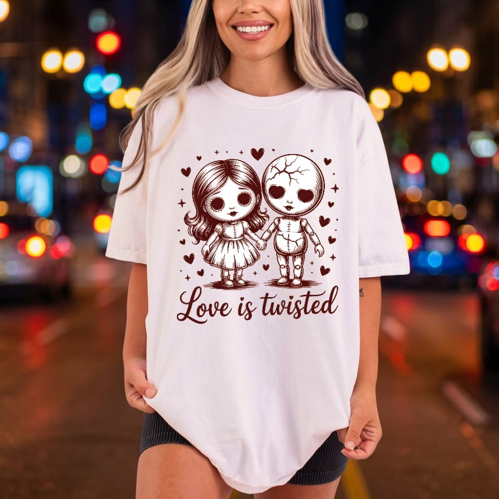 Love Twisted Dolly Voodoo Halloween Valentine Ready to Press DTF Transfer for Dtf