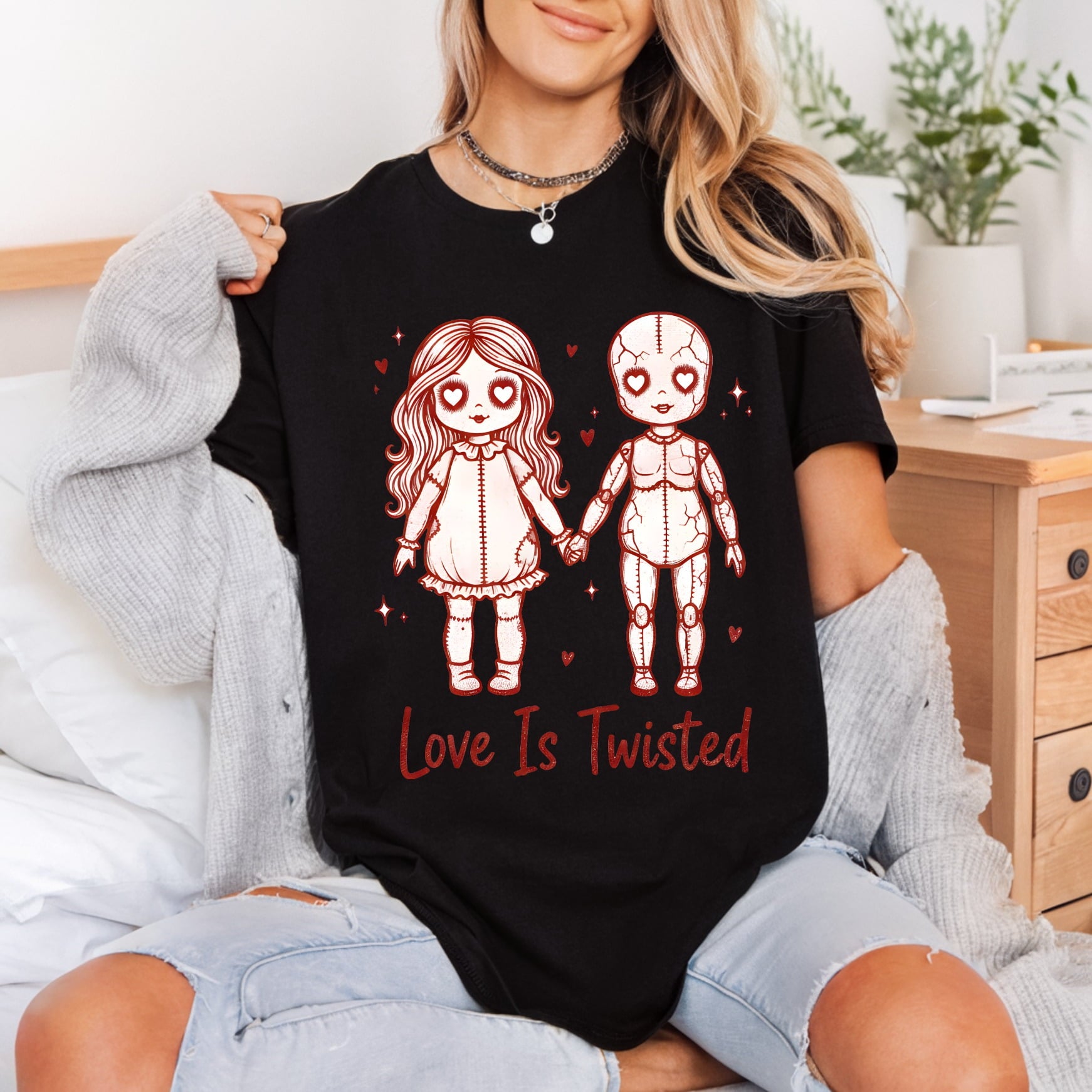 Love Twisted Spooky Diy Halloween Valentine Ready to Press DTF Transfer for Dtf