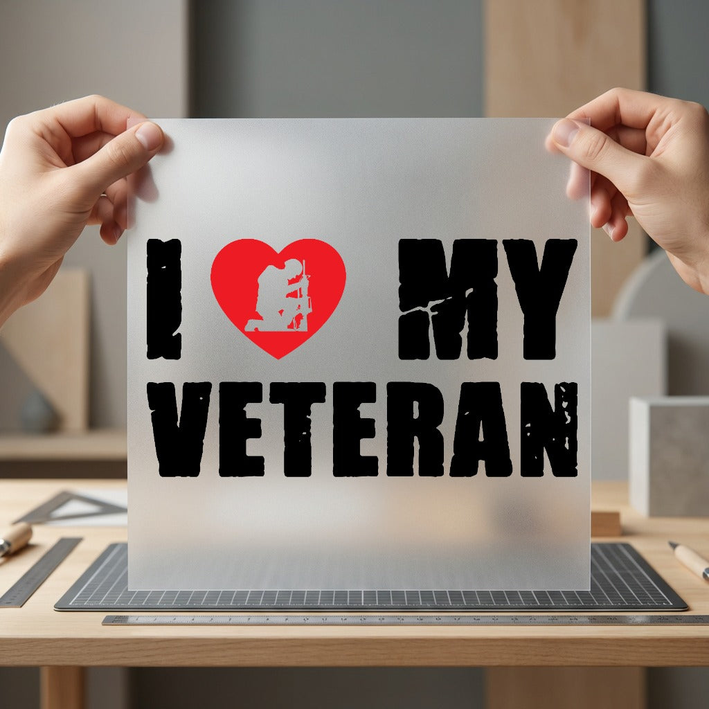 Love Veteran Patriotic Diy 4th Of July Patriotic Ready to Press DTF Transfer for Dtf