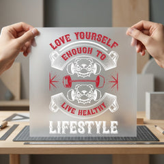 Love Yourself Live Healthy Fitness Gym Ready to Press DTF Transfer for Dtf