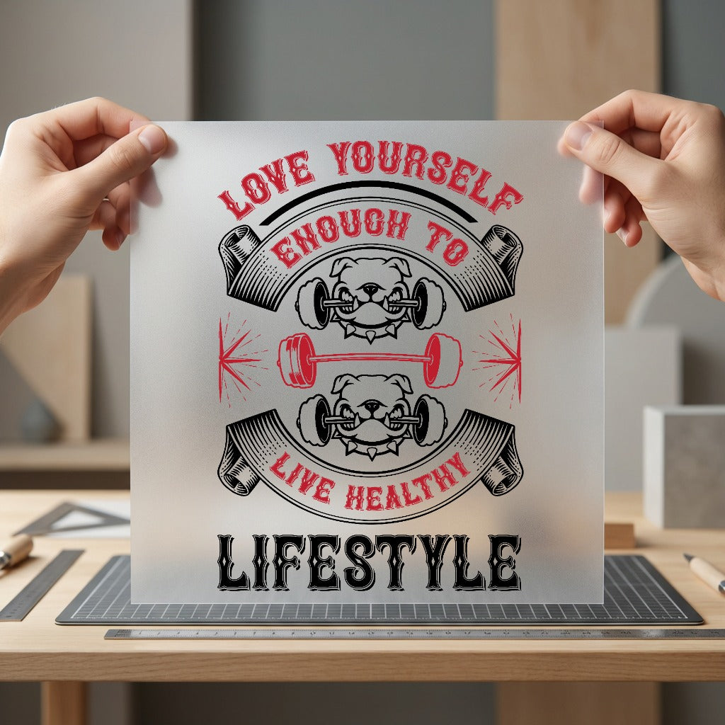 Love Yourself Live Healthy Fitness Gym Ready to Press DTF Transfer for Dtf