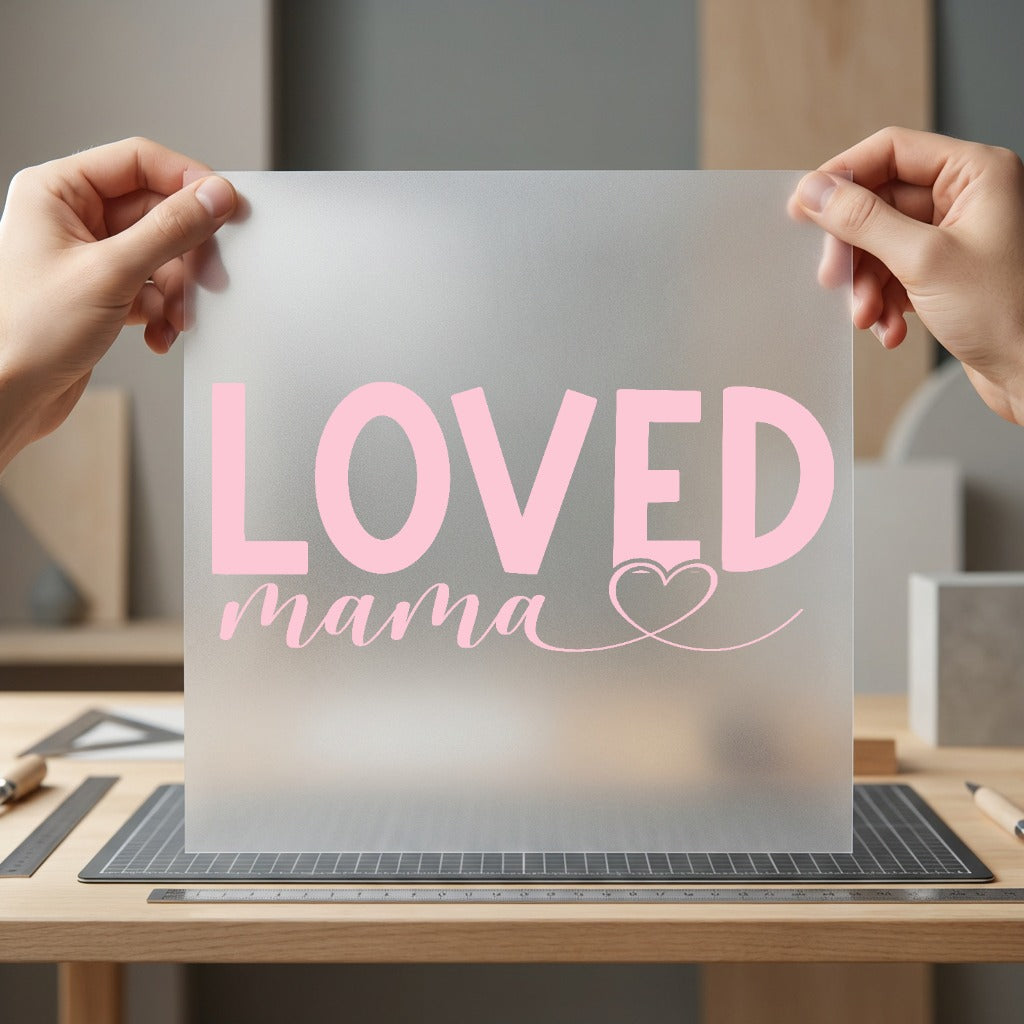 Loved Mama Pink Text Mom Mama Ready to Press DTF Transfer for Dtf