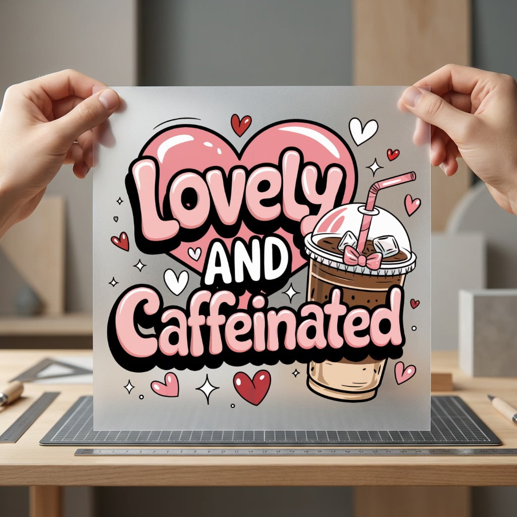Lovely Caffeinated Pink Coffee Funny Sarcastic Ready to Press DTF Transfer for Dtf