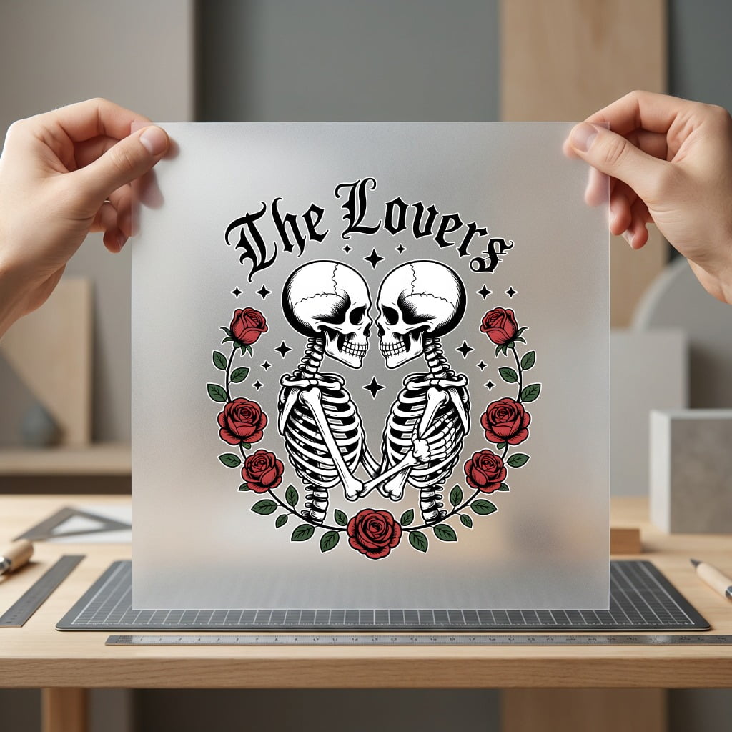 Lovers Skeletons Gothic Romantic Halloween Valentine Ready to Press DTF Transfer for Dtf