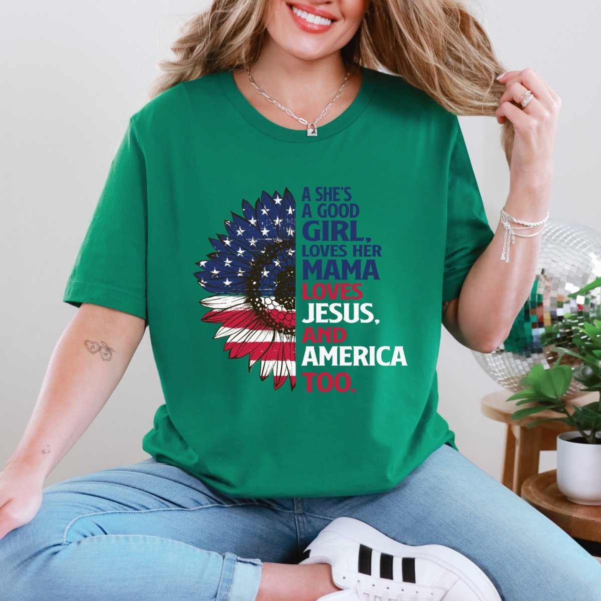 Loves Jesus & America | Patriotic Faith Tee - Luckets.com