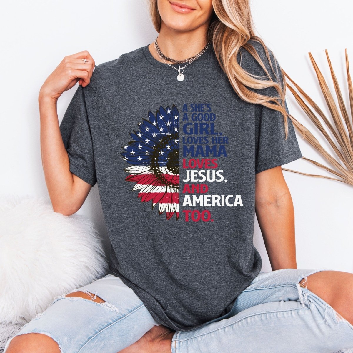 Loves Jesus & America | Patriotic Faith Tee - Luckets.com