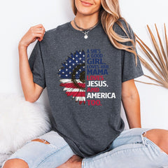 Loves Jesus & America | Patriotic Faith Tee - Luckets.com