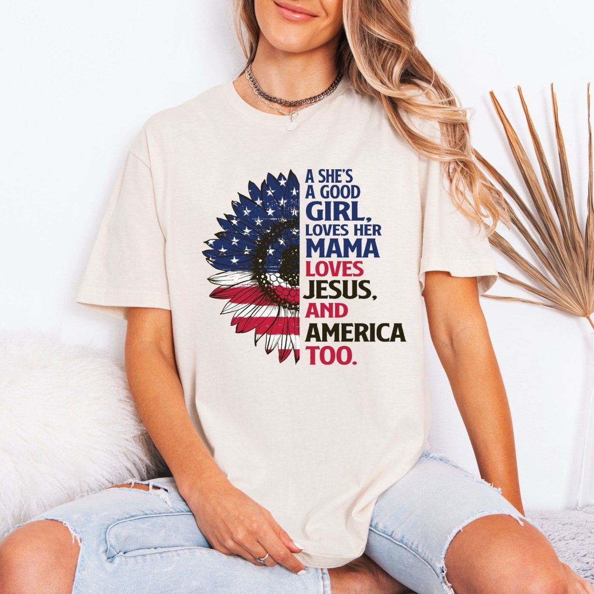 Loves Jesus & America | Patriotic Faith Tee - Luckets.com