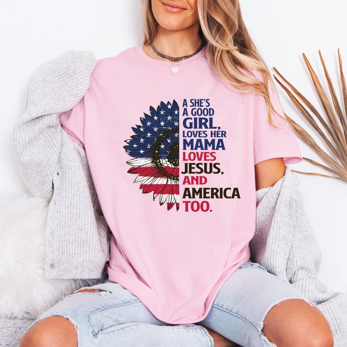 Loves Jesus & America | Patriotic Faith Tee - Luckets.com