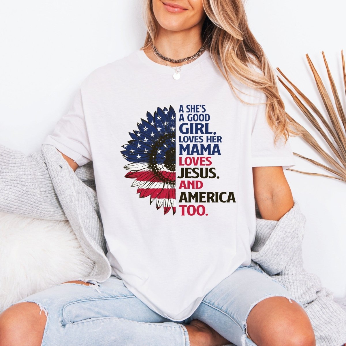 Loves Jesus & America | Patriotic Faith Tee - Luckets.com