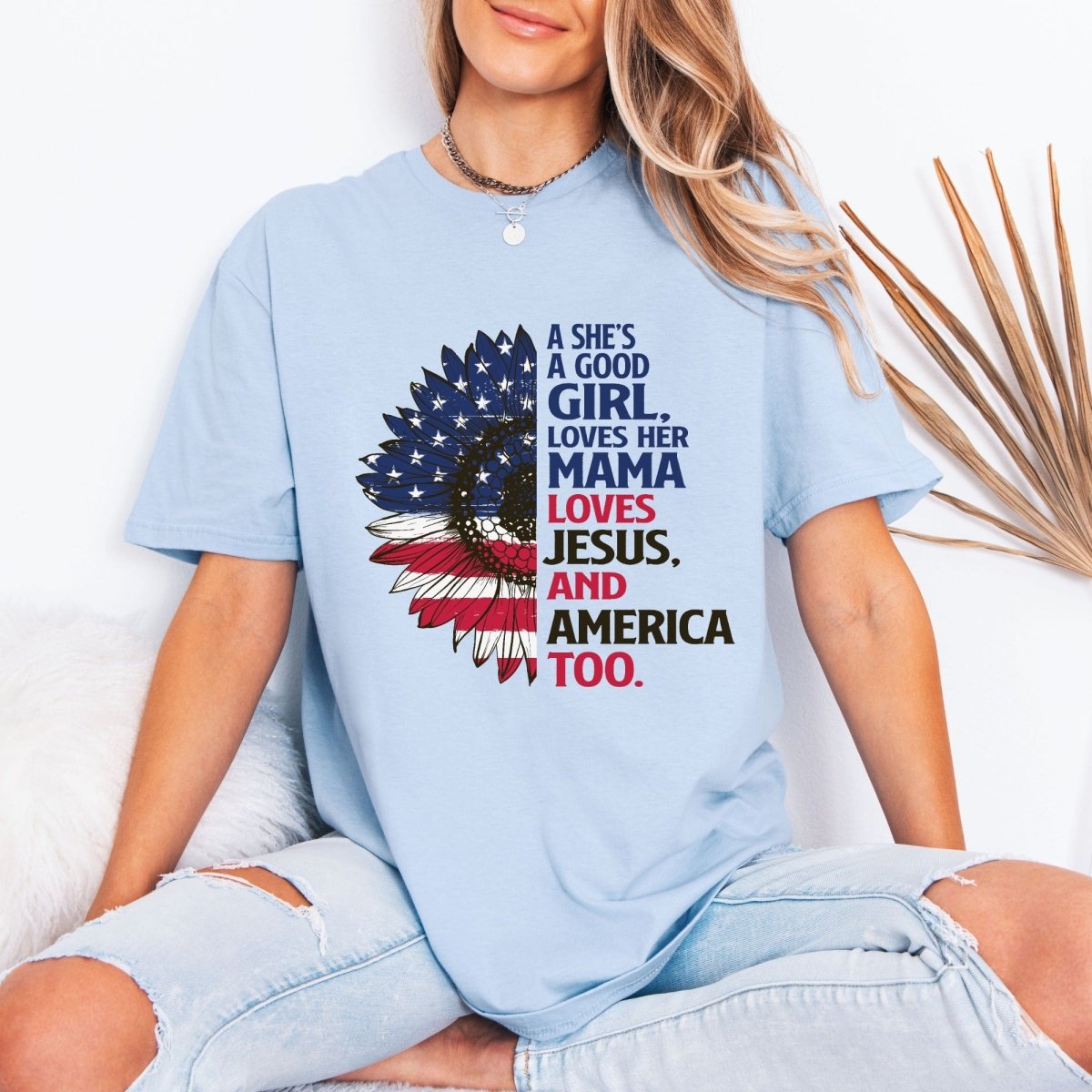 Loves Jesus & America | Patriotic Faith Tee - Luckets.com