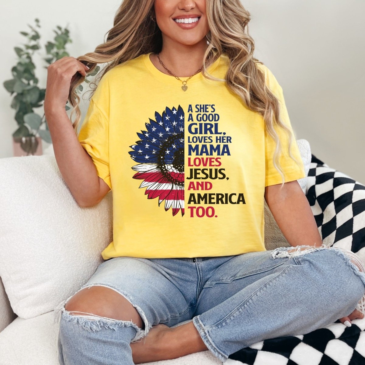 Loves Jesus & America | Patriotic Faith Tee - Luckets.com