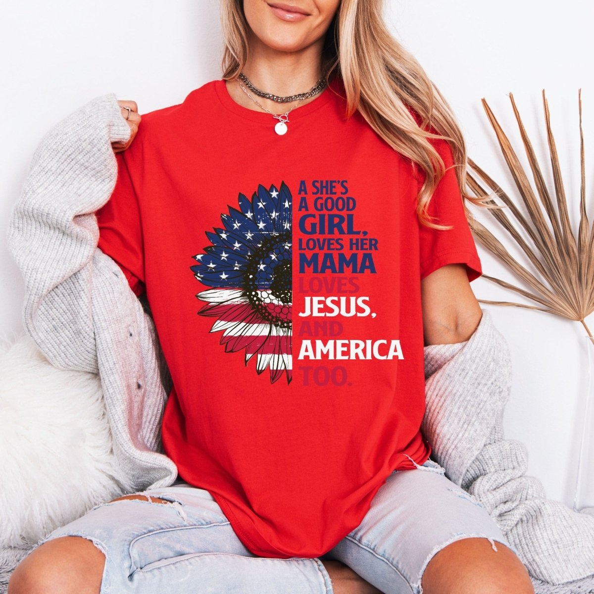 Loves Jesus & America | Patriotic Faith Tee - Luckets.com