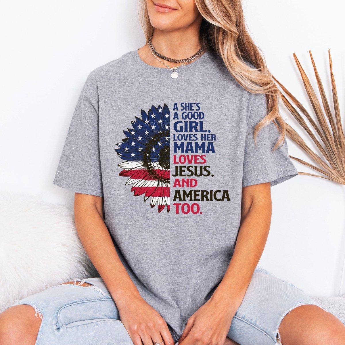 Loves Jesus & America | Patriotic Faith Tee - Luckets.com