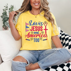 Loves Jesus and America Too | Patriot Faith Tee - Luckets.com