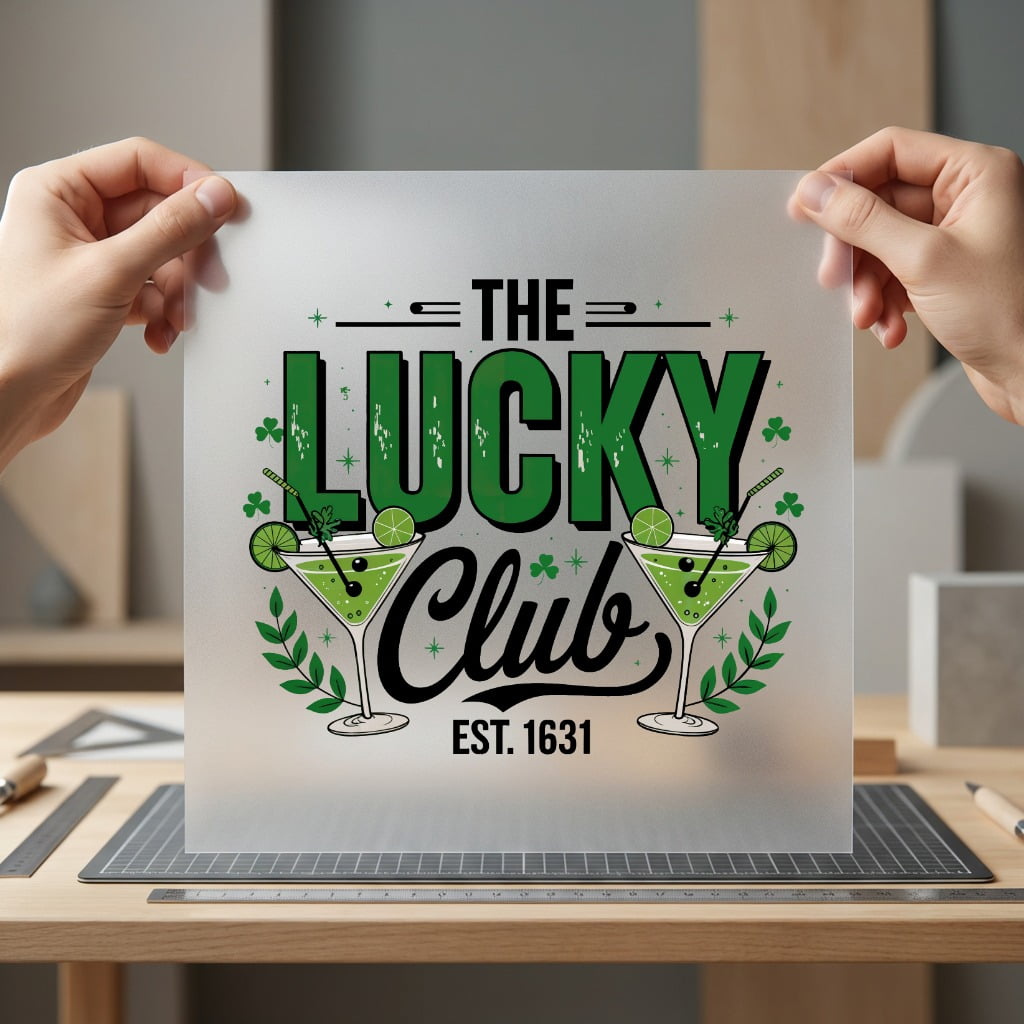Lucky Club Cocktail Patrick Vintage Retro Ready to Press DTF Transfer for Dtf