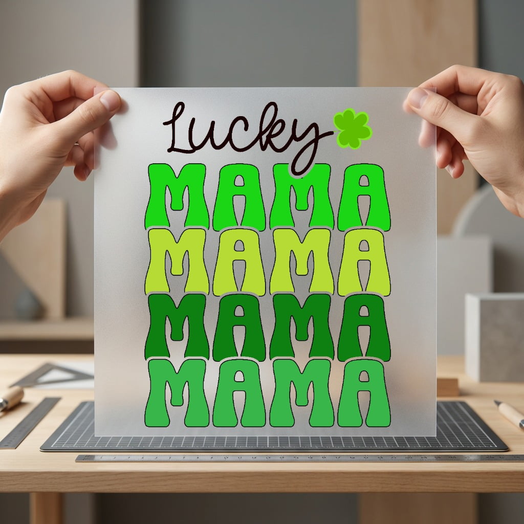 Lucky Mama Patrick Day Mom Vintage Ready to Press DTF Transfer for Dtf