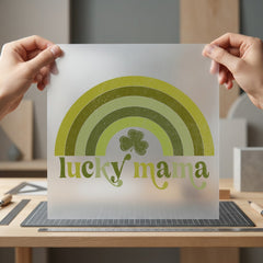 Lucky Mama Rainbow Clover Mom Mama Ready to Press DTF Transfer for Dtf
