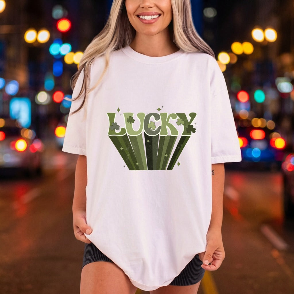 Lucky Retro Green Patrick Vintage Retro Ready to Press DTF Transfer for Dtf