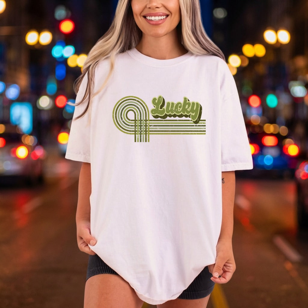 Lucky Retro Green Style Vintage Retro Ready to Press DTF Transfer for Dtf