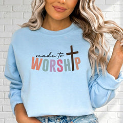 Made to Worship Cross | Faith & Purpose Sweatshirt - Luckets.com