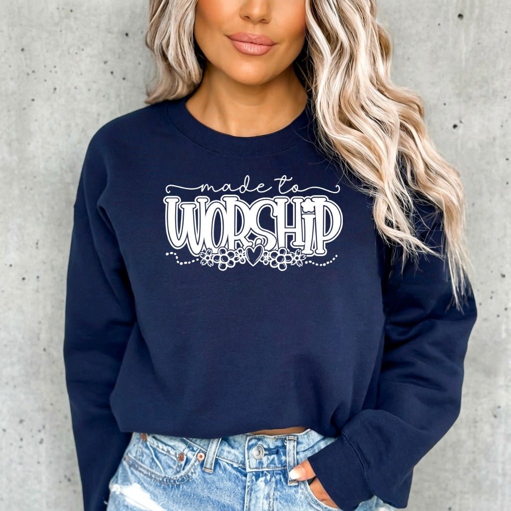 Made to Worship | Floral Worshipful Sweatshirt - Luckets.com