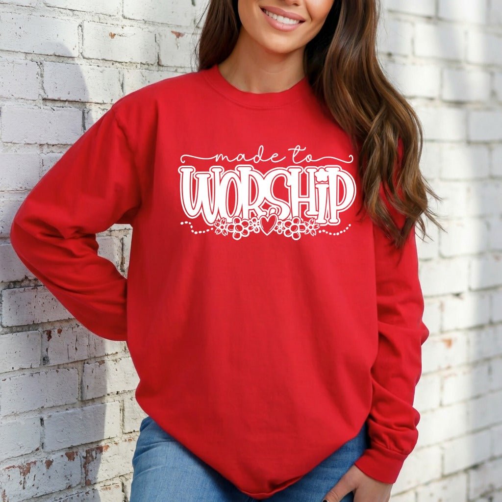 Made to Worship | Floral Worshipful Sweatshirt - Luckets.com