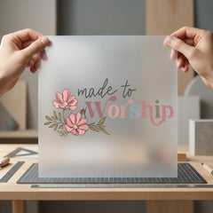 Made Worship Floral Script Christian Faith Ready to Press DTF Transfer for Dtf
