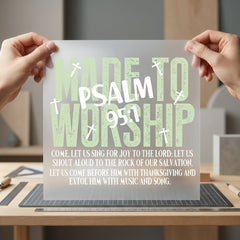 Made Worship Psalm Christian Christian Faith Ready to Press DTF Transfer for Dtf