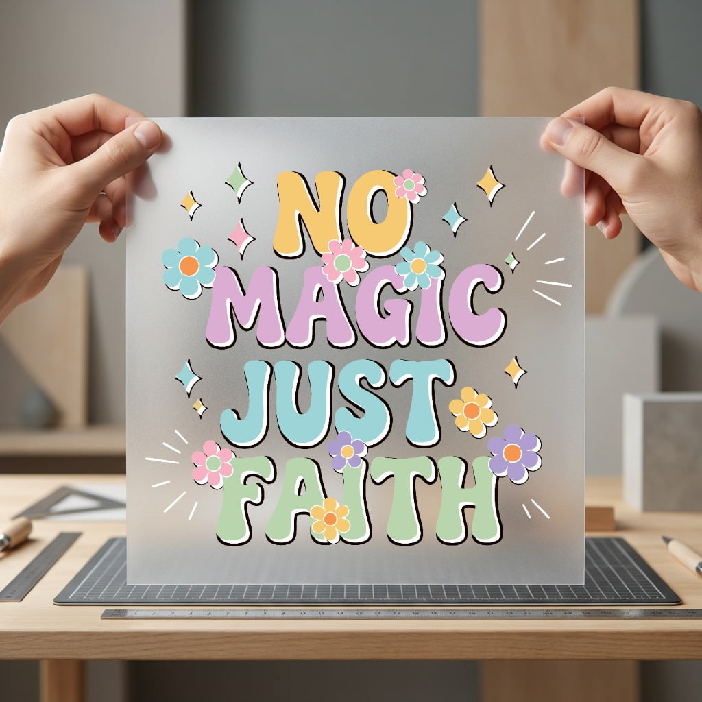 Magic Just Faith Retro Christian Faith Ready to Press DTF Transfer for Dtf