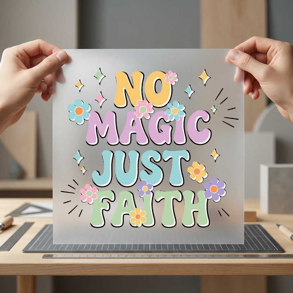 Magic Just Faith Retro Christian Faith Ready to Press DTF Transfer for Dtf