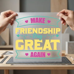 Make Friendship Day Great Retro Ready to Press DTF Transfer for Dtf
