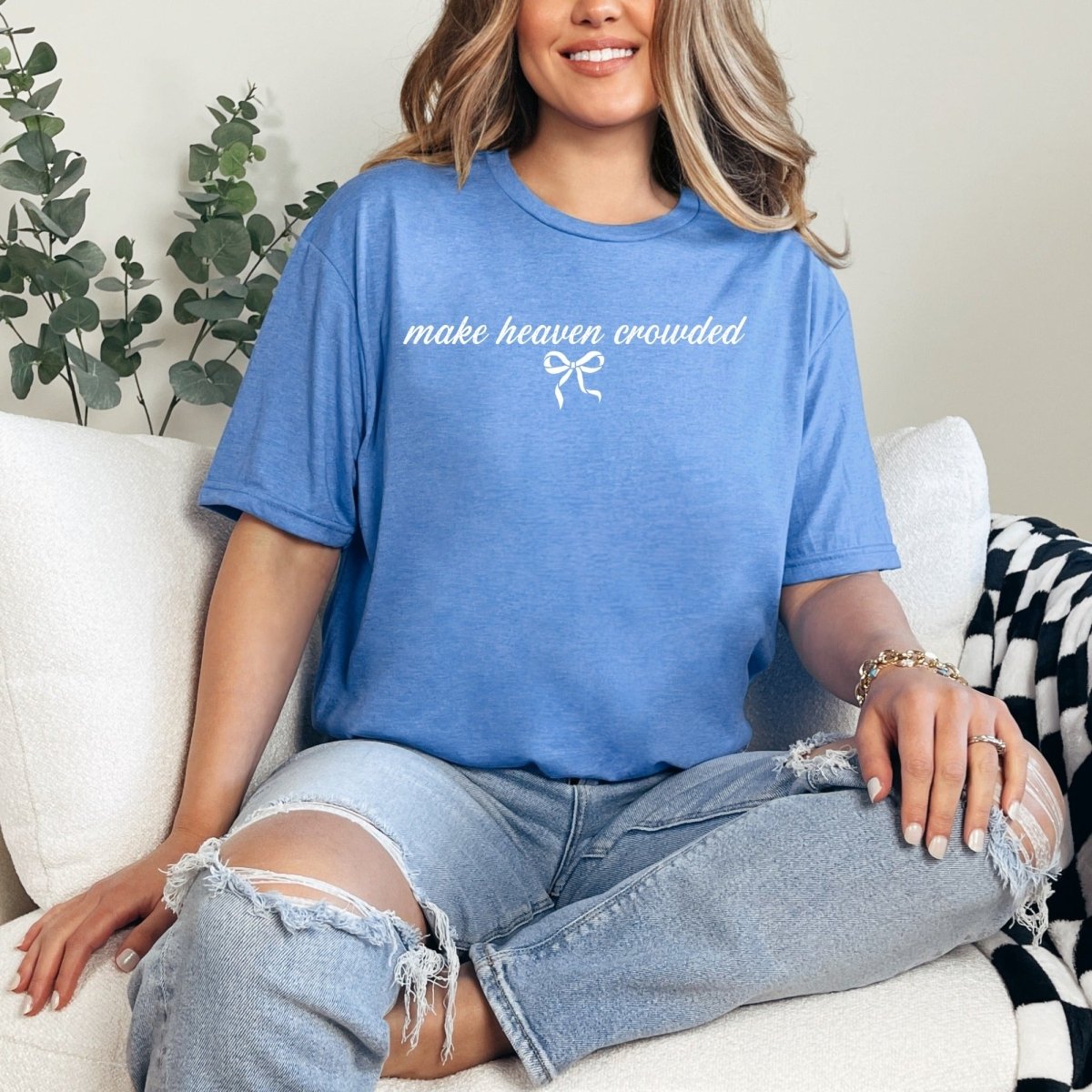Make Heaven Crowded | Evangelism & Faith Bow Tee - Luckets.com