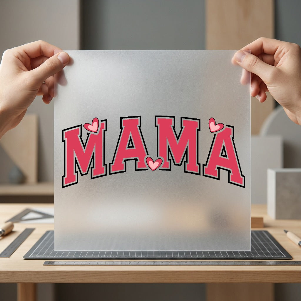 Mama Arch Hearts Retro Mom Mama Ready to Press DTF Transfer for Dtf