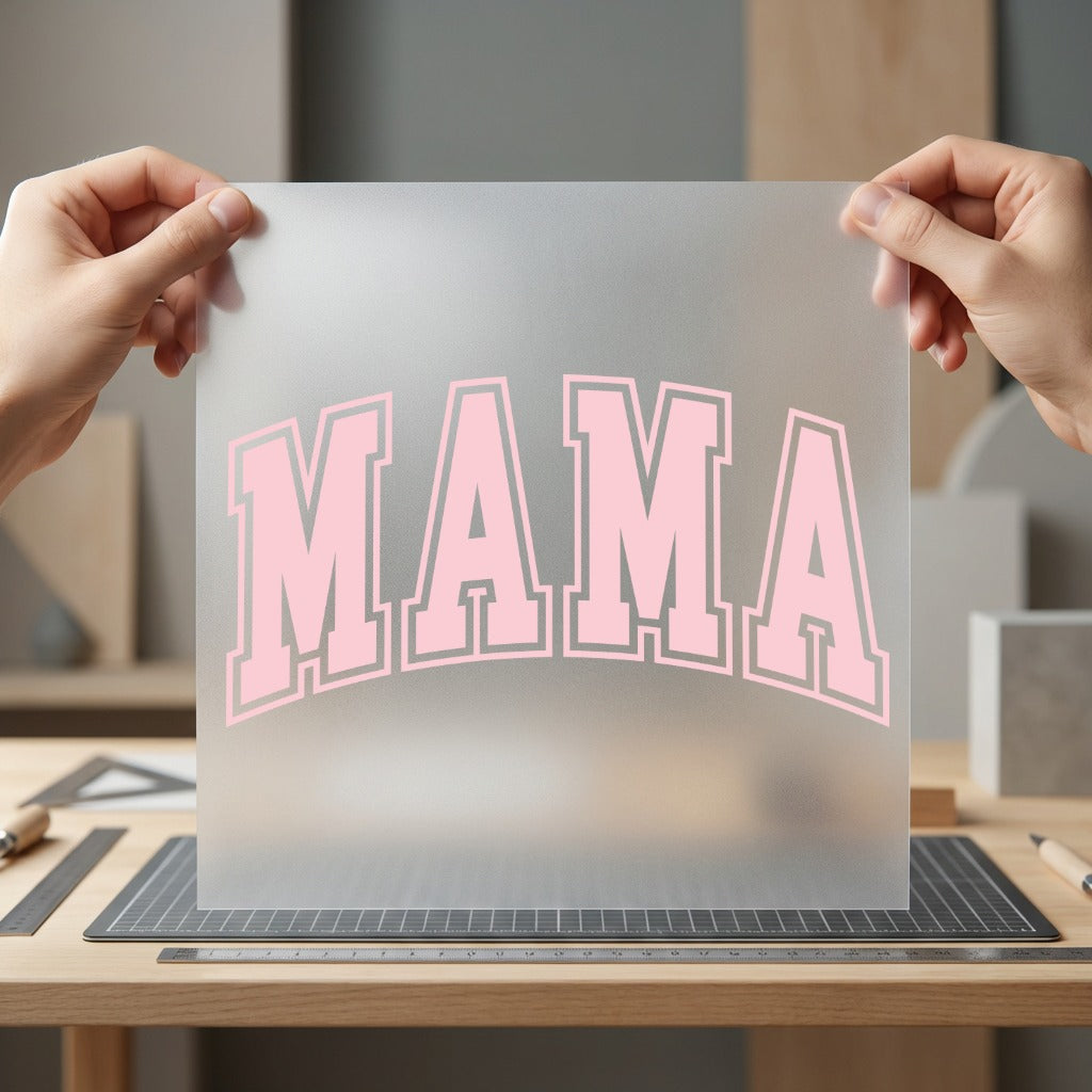 Mama Arch Text Collegiate Mom Mama Ready to Press DTF Transfer for Dtf