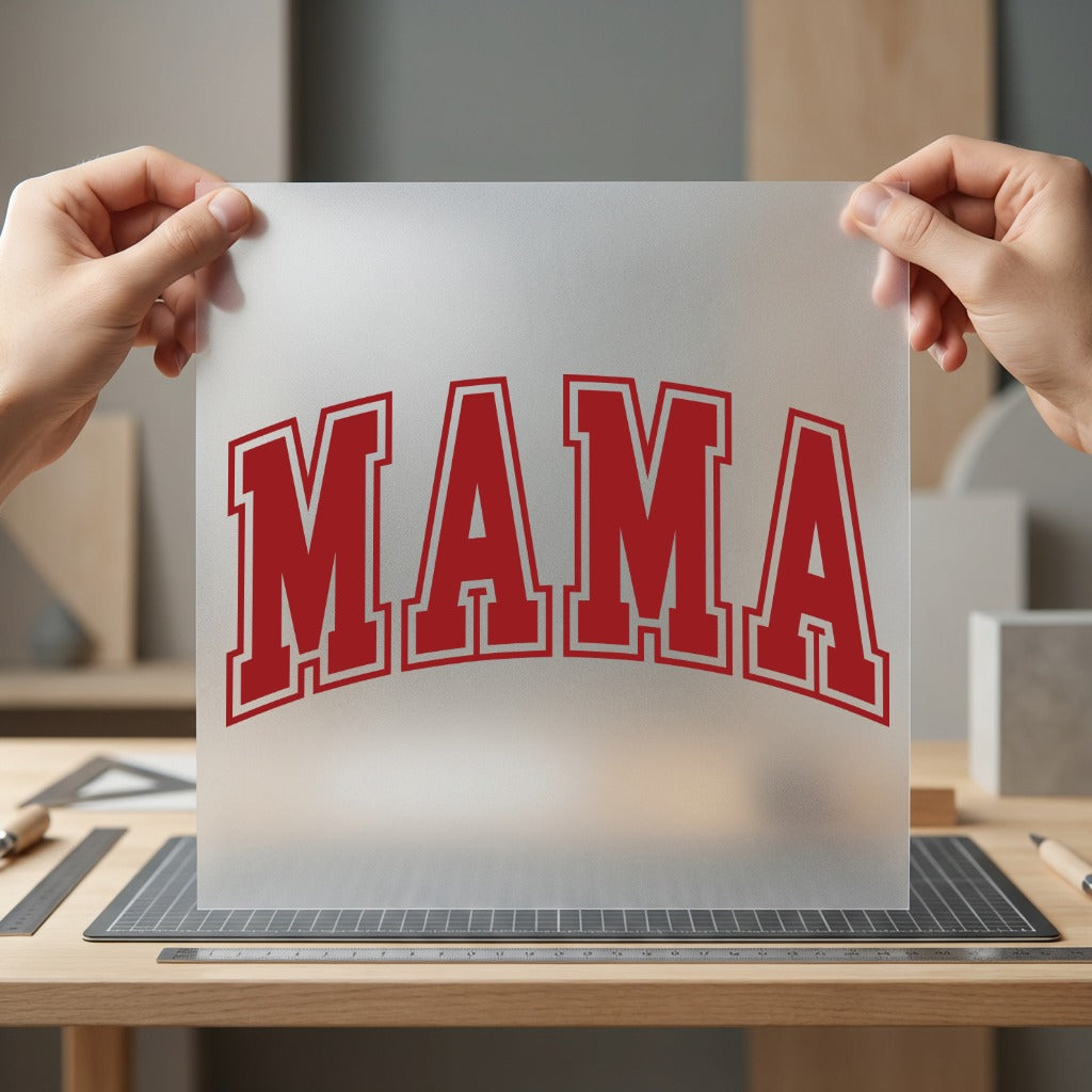 Mama Arch Text Collegiate Mom Mama Ready to Press DTF Transfer for Dtf
