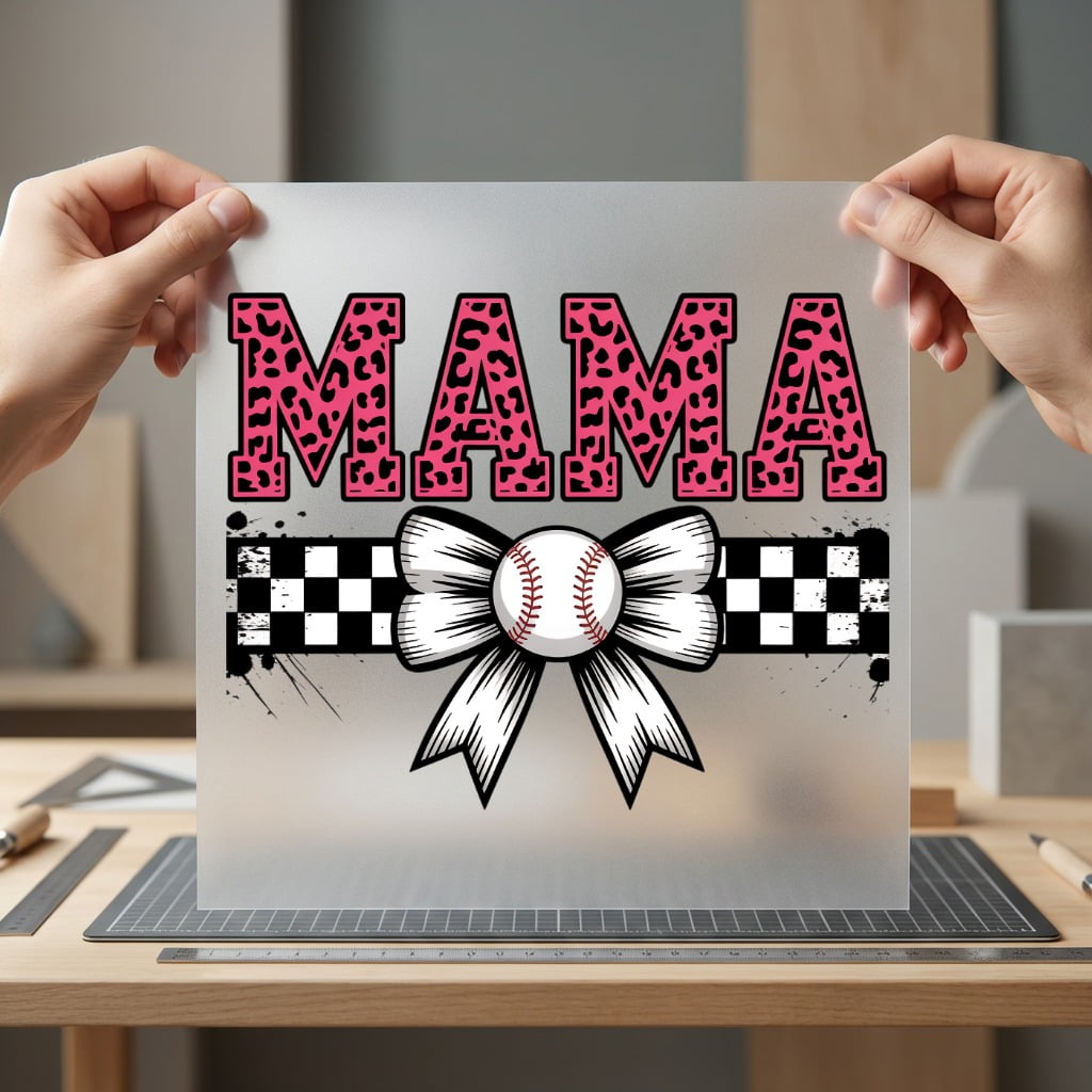 Mama Baseball Leopard Bow Mom Funny Ready to Press DTF Transfer for Dtf
