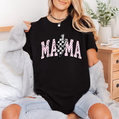 Mama Checkered Lightning Bolt Mom Mama Ready to Press DTF Transfer for Dtf
