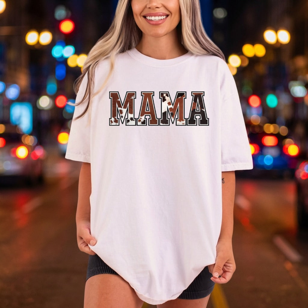 Mama Cow College Applique Usa Mom Ready to Press DTF Transfer for Dtf