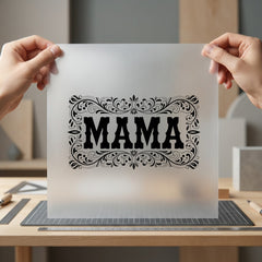 Mama Floral Etched Baroque Usa Mom Ready to Press DTF Transfer for Dtf