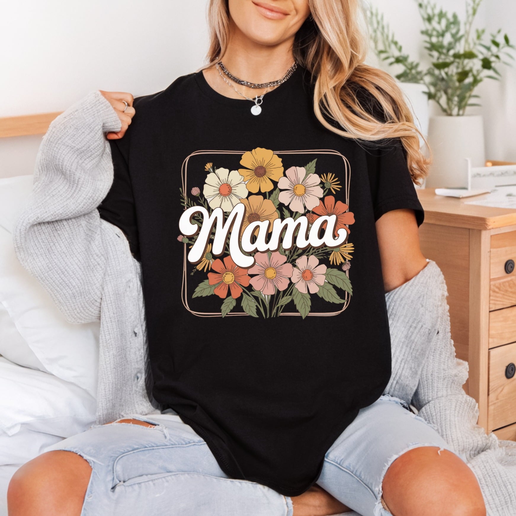 Mama Floral Retro Bloom Mom Mama Ready to Press DTF Transfer for Dtf