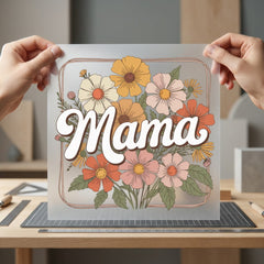 Mama Floral Retro Bloom Mom Mama Ready to Press DTF Transfer for Dtf