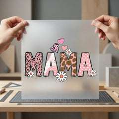 Mama Fun Pattern Mix Mom Mama Ready to Press DTF Transfer for Dtf