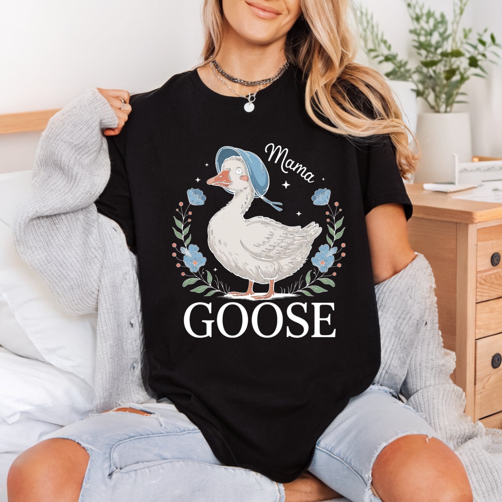 Mama Goose Floral Charming Mom Mama Ready to Press DTF Transfer for Dtf