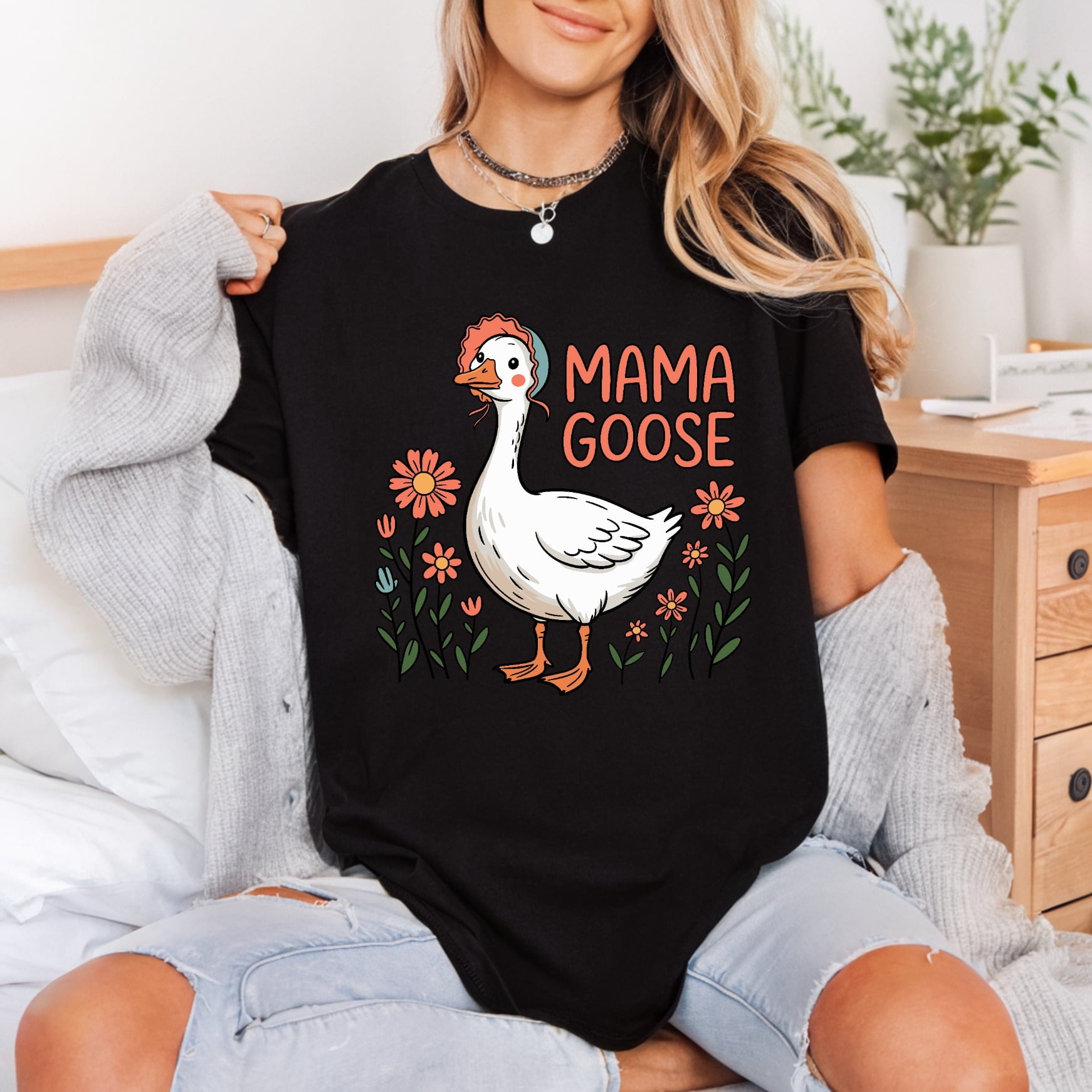 Mama Goose Floral Retro Mom Mama Ready to Press DTF Transfer for Dtf
