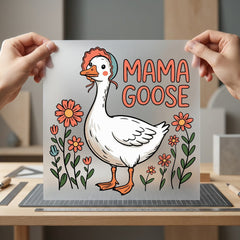 Mama Goose Floral Retro Mom Mama Ready to Press DTF Transfer for Dtf