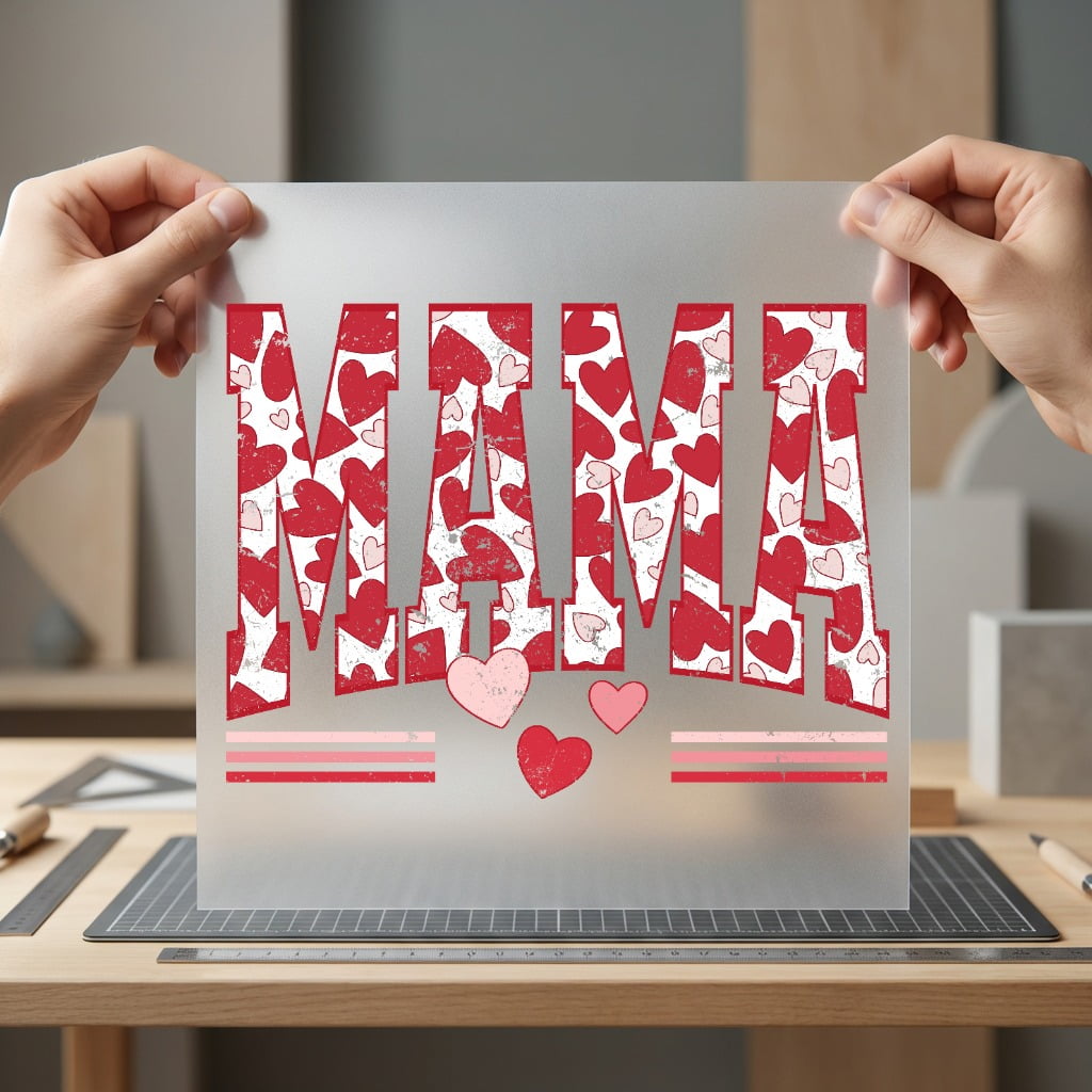 Mama Heart Distressed Retro Valentine Mom Ready to Press DTF Transfer for Dtf