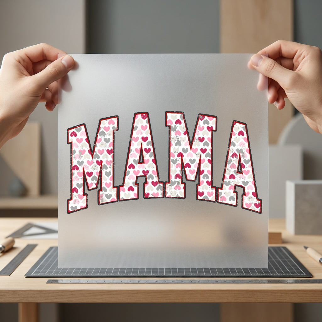 Mama Heart Pattern Valentine Valentine Mom Ready to Press DTF Transfer for Dtf