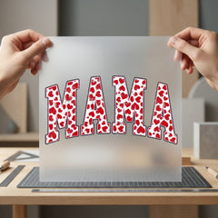 Mama Hearts Distressed Heart Valentine Mom Ready to Press DTF Transfer for Dtf