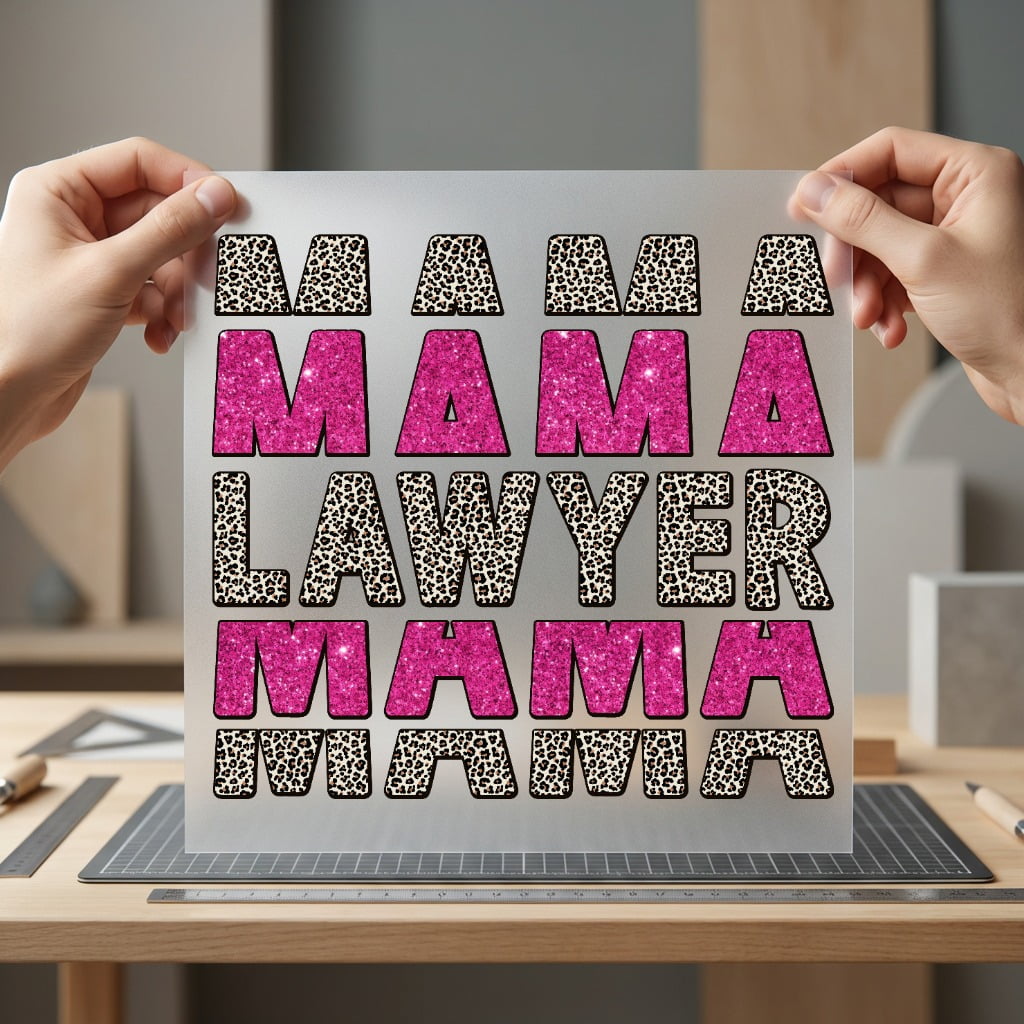 Mama Lawyer Leopard Pink Mom Mama Ready to Press DTF Transfer for Dtf